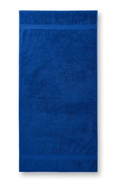 Chrpově modrý ručník Malfini s vyšívanými okraji