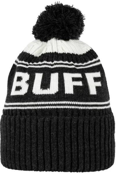 Nadýchaná černá zimní čepice s bambulí Buff Beanie