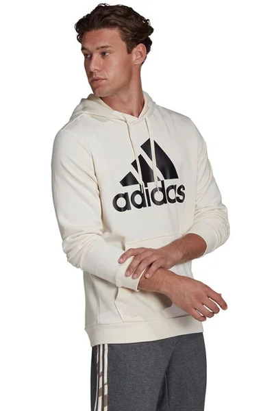 Sportovní pánská mikina adidas Big Logo s kapucí krémová