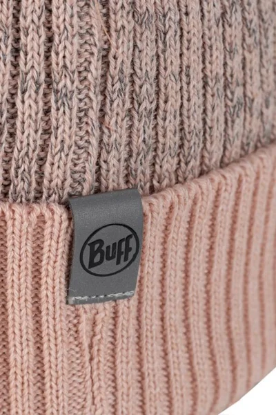 Buff Pletená Beanie Čepice z Jemného Akrylu v Broskvové Barvě