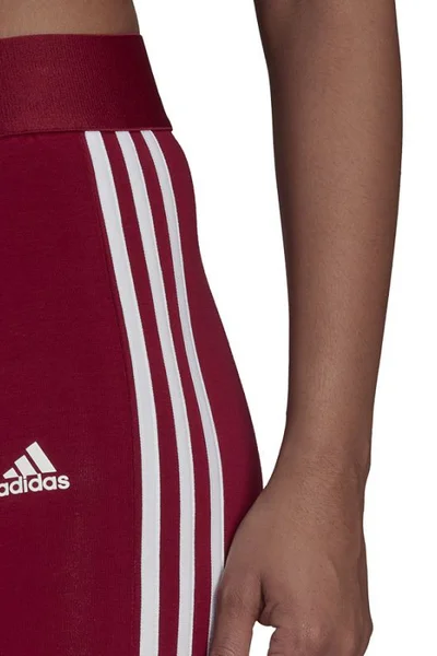 Dámské červené legíny adidas s pruhy