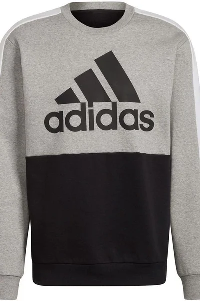 Každodenní pánská mikina adidas s logem - černá/šedá