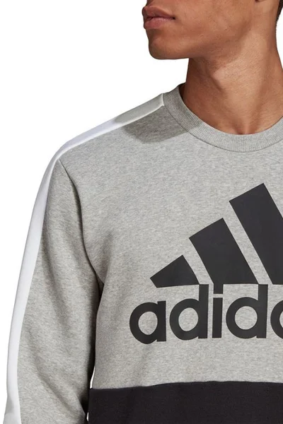 Každodenní pánská mikina adidas s logem - černá/šedá