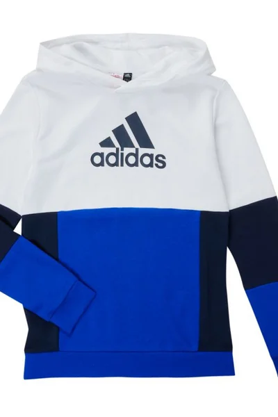 Adidas Dětská Mikina Colourblock s Kapucí - Modro-Bílá