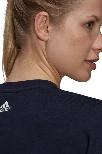 Tmavě modrá dámská černá mikina s potiskem Adidas GS3880