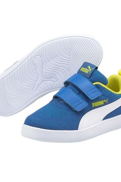 Modré Dětské Boty Puma Courtflex v2 Mesh V na Suchý Zip