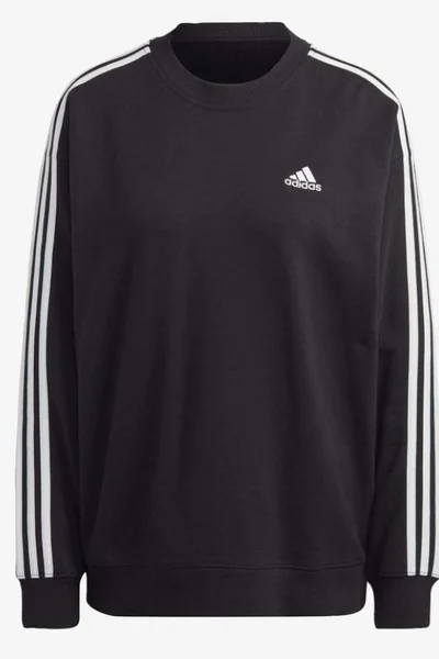 Adidas dámská černá mikina s pruhy Essentials