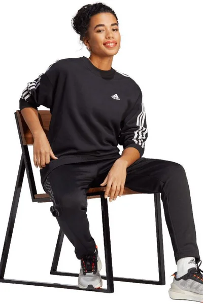 Adidas dámská černá mikina s pruhy Essentials