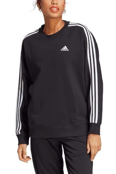 Adidas dámská černá mikina s pruhy Essentials