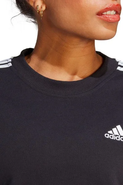 Adidas dámská černá mikina s pruhy Essentials