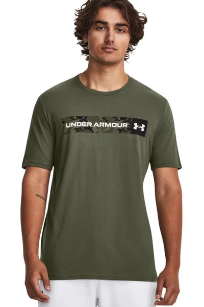 Pánské funkční tričko Under Armour Camo Chest Stripe khaki