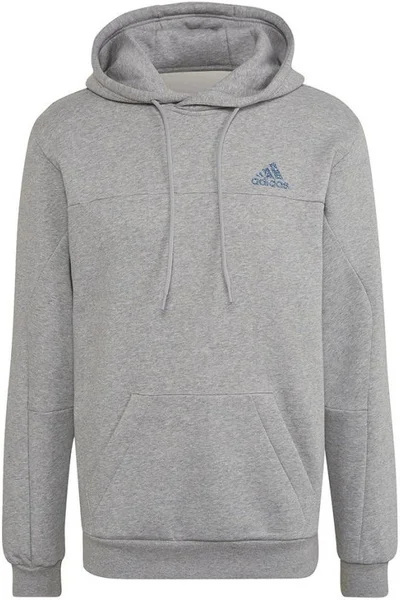 Adidas pánská mikina Stadium Fleece s kapucí - šedá