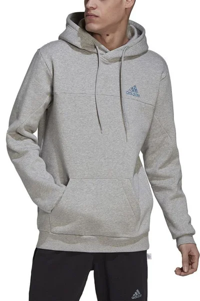 Adidas pánská mikina Stadium Fleece s kapucí - šedá