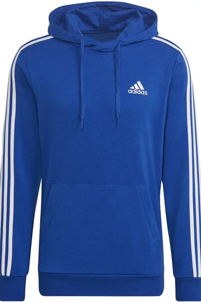 Adidas Pánská mikina s kapucí a pruhy - modrá