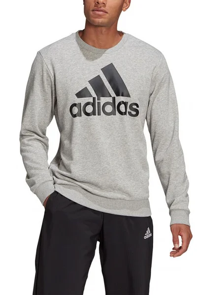 Šedá pánská mikina Adidas Essentials Sweatshirt M GK9077