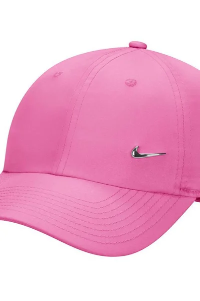 Růžová Nike kšiltovka s kovovým logem - nastavitelná