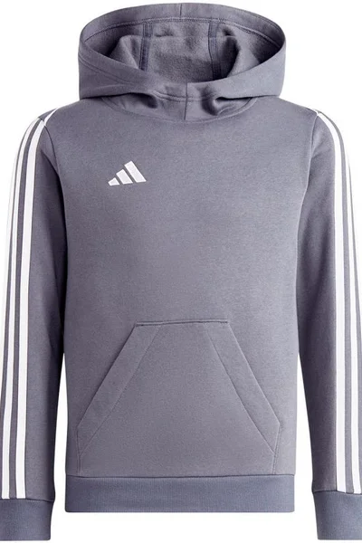 Adidas Dětská Mikina Tiro League Šedá/Bílá s Kapucí