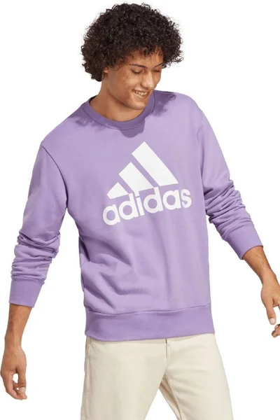 ADIDAS pánská fialová mikina s velkým logem Essentials