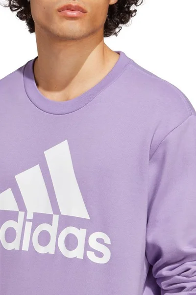 ADIDAS pánská fialová mikina s velkým logem Essentials