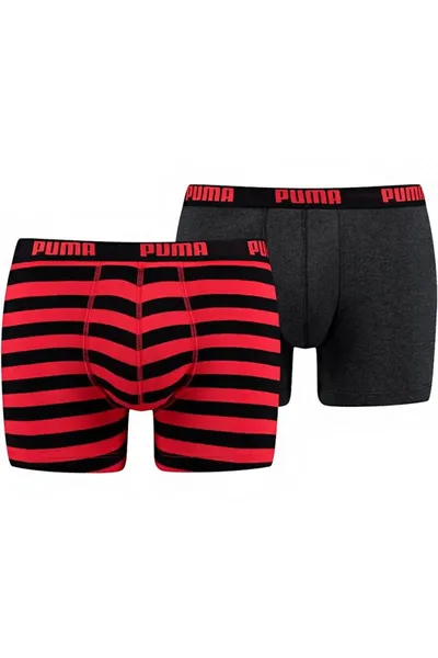 Černo-červené pánské boxerky Puma Stripe 1515 2P M 591015001 786