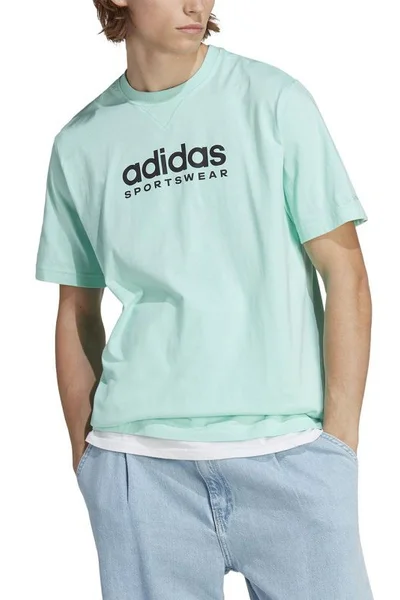 Tričko Adidas Graphic Tee pánské - krátký rukáv - máta - bavlna