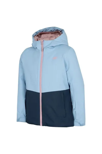 Lyžařská bunda pro dívky 4F - modrá s reflexními prvky