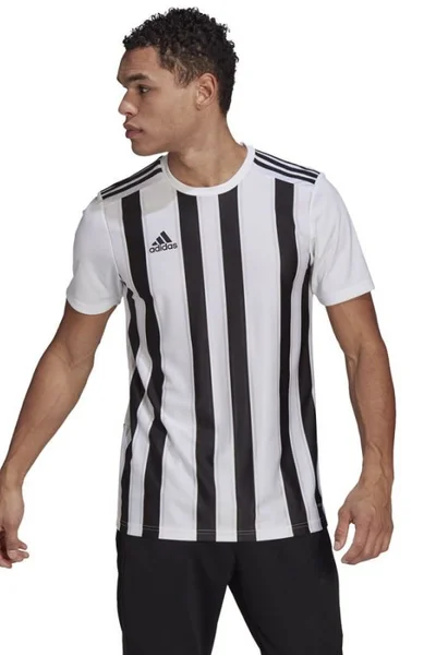 Bíločerné pánské pruhované tričko Adidas Striped 21 JSY M GV1377