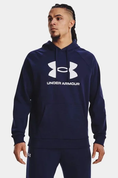 Under Armour Pánská klokanka s velkým logem - tmavě modrá