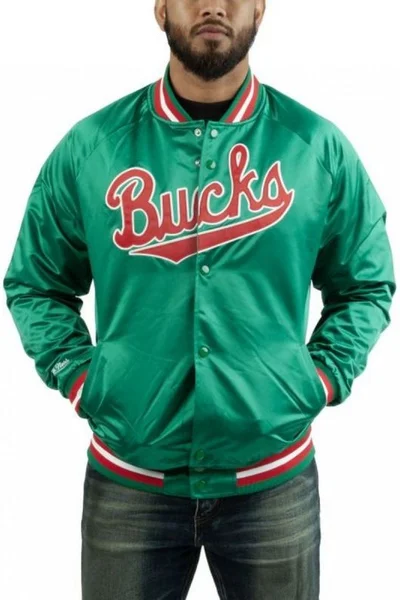 Mitchell & Ness NBA Milwaukee Bucks pánská lehká bunda zelená