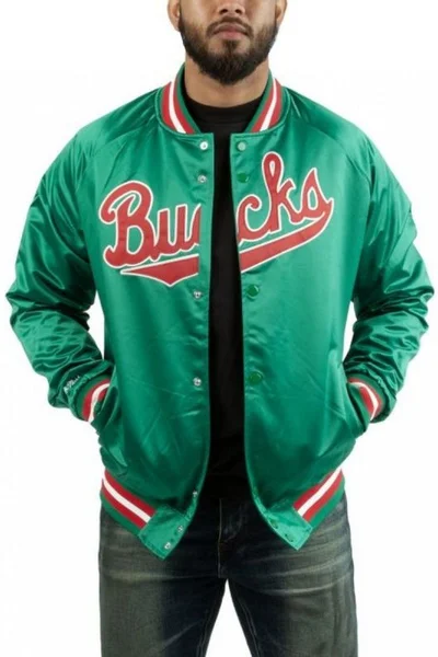 Mitchell & Ness NBA Milwaukee Bucks pánská lehká bunda zelená