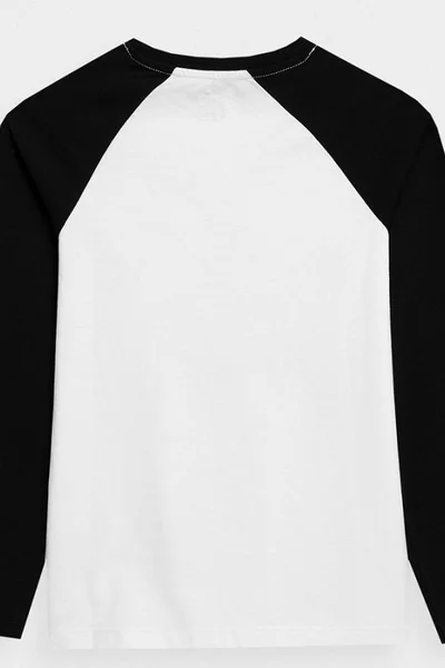 Dětské černobílé tričko s dlouhým rukávem 4F