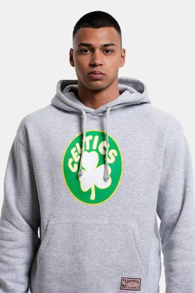 Mitchell & Ness Boston Celtics pánská mikina s kapucí šedá