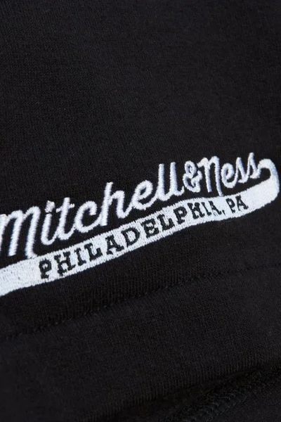 Mitchell & Ness Černé Fleecové Šortky se Šněrováním