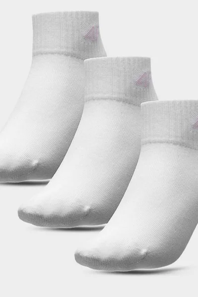 Sportovní dětské bílé ponožky 4F - 3 páry