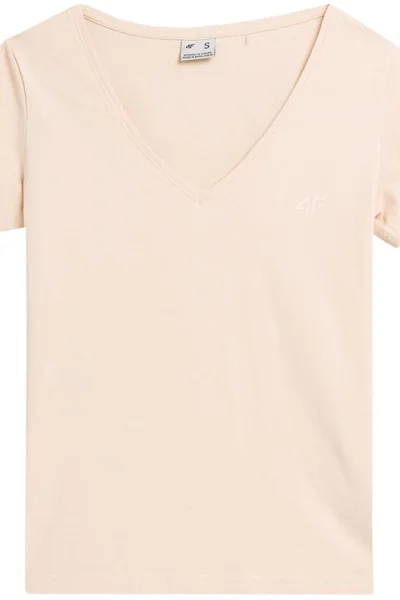 Dámské minimalistické tričko 4F srdíčkový výstřih