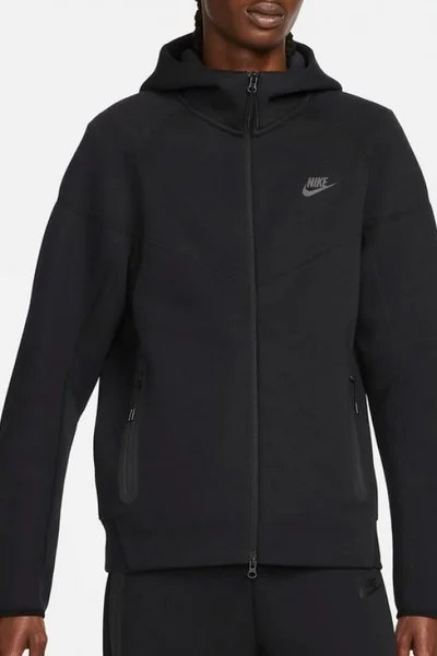 NIKE Pánská mikina s kapucí Tech Fleece Windrunner - černá