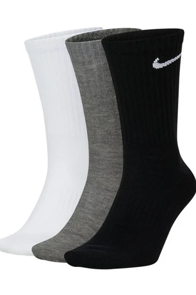 Černé, šedé, bílé sportovní ponožky Nike Everyday Lightweight Crew 3Pak SX7676-964