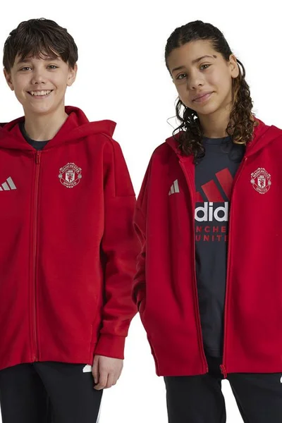 Adidas Dětská Mikina Man United Anthem Jr - Červená