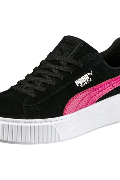 Platformové tenisky Puma Suede pro dívky - černé