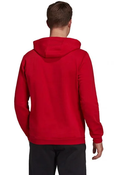 Červená pánská mikina s kapucí pro trénink - Adidas