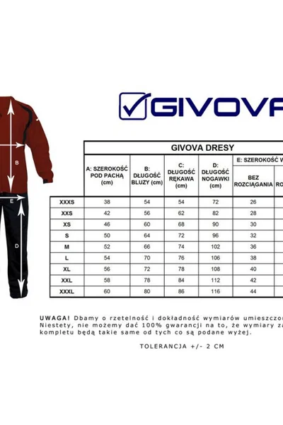 Červeno-zelená tepláková souprava Givova Tuta Visa TR018 1204