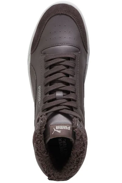 Zimní pánské boty Puma Shuffle Mid Fur Flat šedé