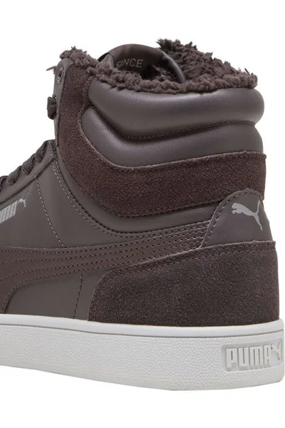 Zimní pánské boty Puma Shuffle Mid Fur Flat šedé