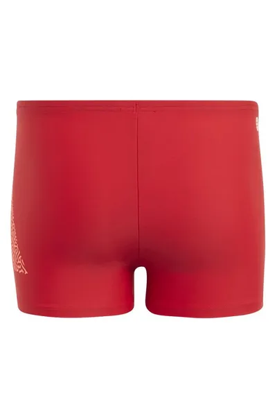 Chlapecké červené plavky 3 Bar Log Boxer Adidas