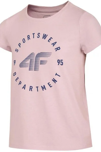 Růžové dívčí tričko s krátkým rukávem od 4F