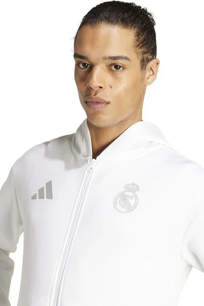 Adidas pánská mikina na zip Real Madrid bílá