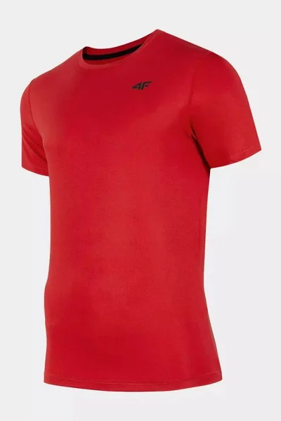 Sportovní červené tričko 4F pro pány s rychleschnoucí technologií 4FDry