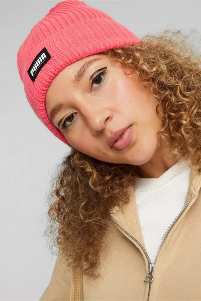 Růžová zimní čepice Puma Ribbed Classic Cuff Beanie