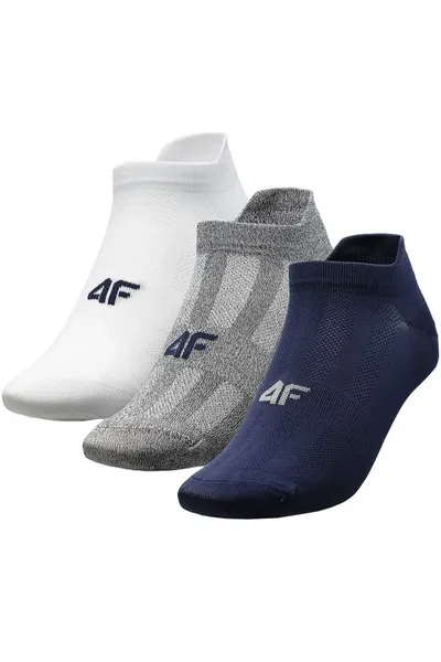 Bílé, šedé, modré kotníkové ponožky 4F M H4L21 SOM004 10S+23M+31S