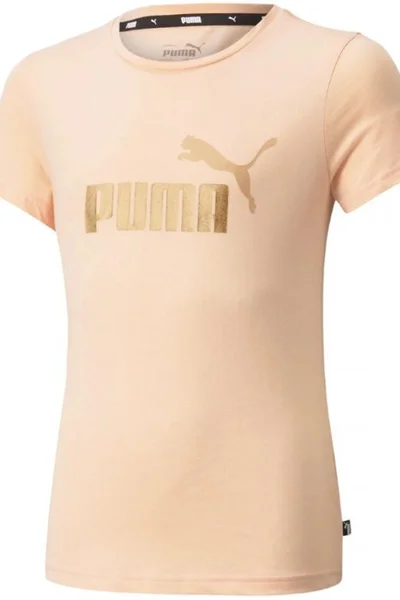Sportovní dětské tričko Puma s logem - broskvové
